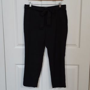 Black pinstripe crop dress pant